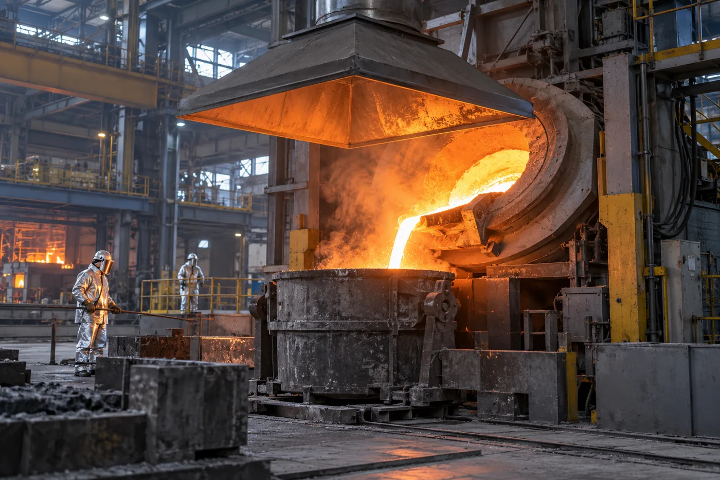 Illustration of steelmaking.